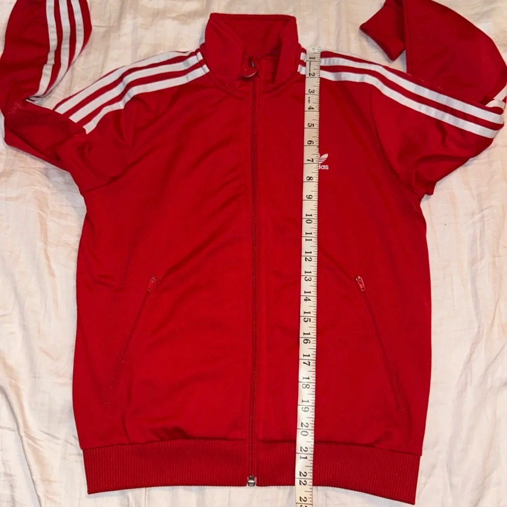 Adidas Originals Trefoil Red 3-Stripe Track Jacket Youth Size M